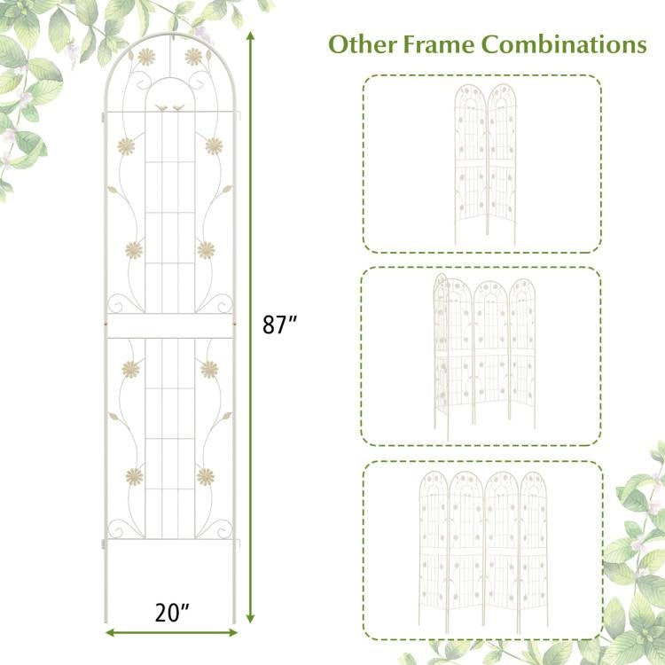 Fast Furnishings 2 Pack - 7-ft Galvanized Steel Garden Trellis in White Metal Outdoor Finish