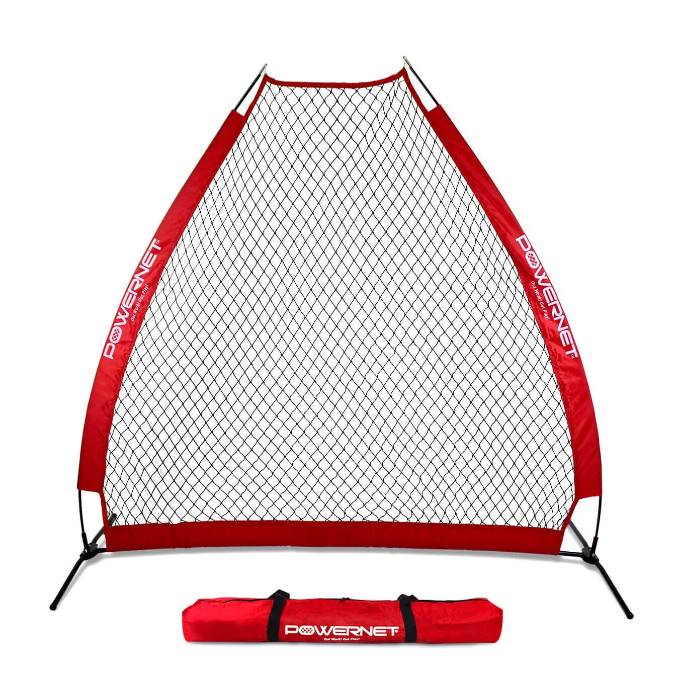 PowerNet 7' Portable A-Frame Pitching Screen for Batting Practice with Carry Bag by Jupiter Gear