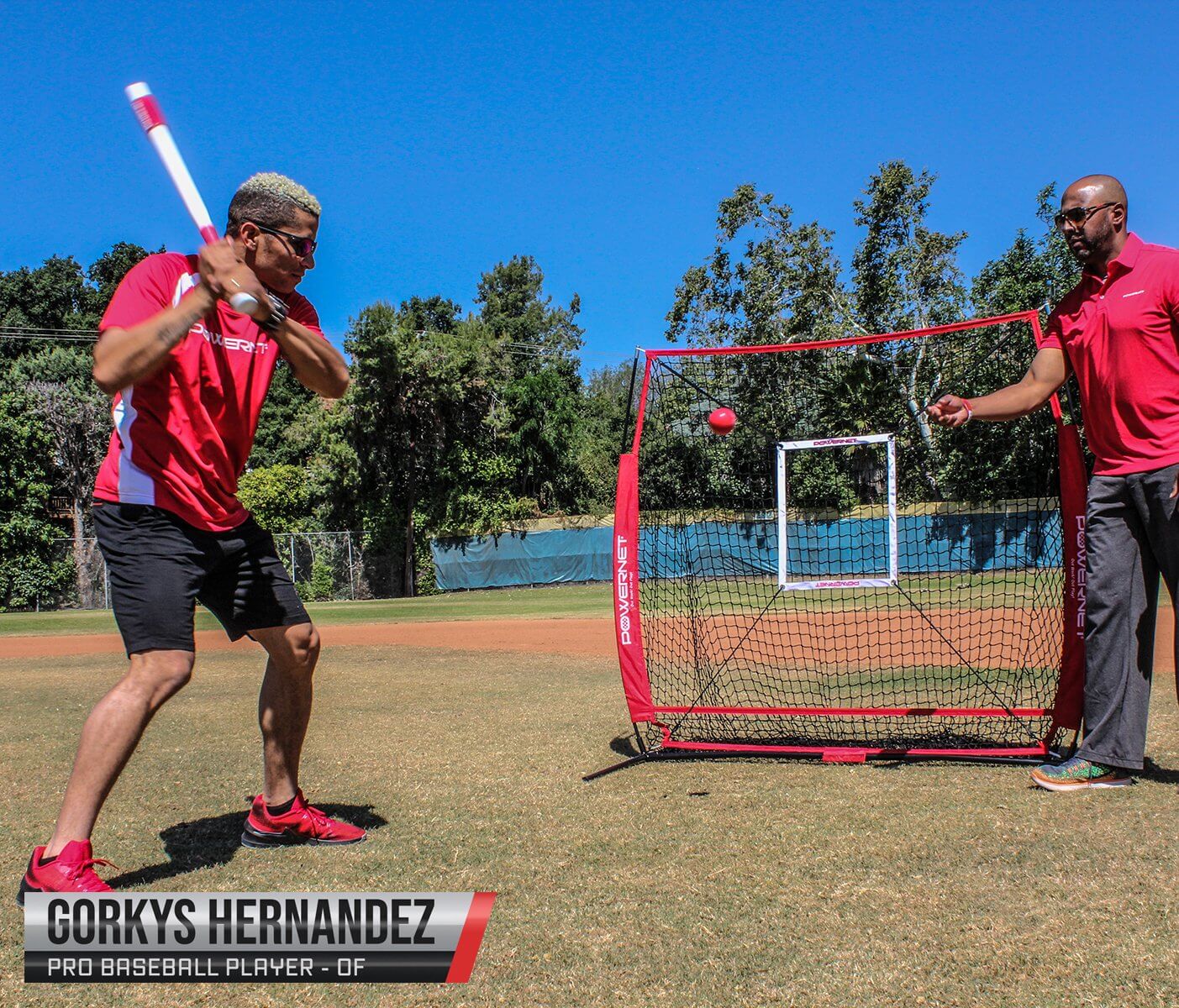 PowerNet 5x5 Practice Hitting Pitching Net + Strike Zone Attachment + Weighted Training Ball Bundle + Carry Bag by Jupiter Gear