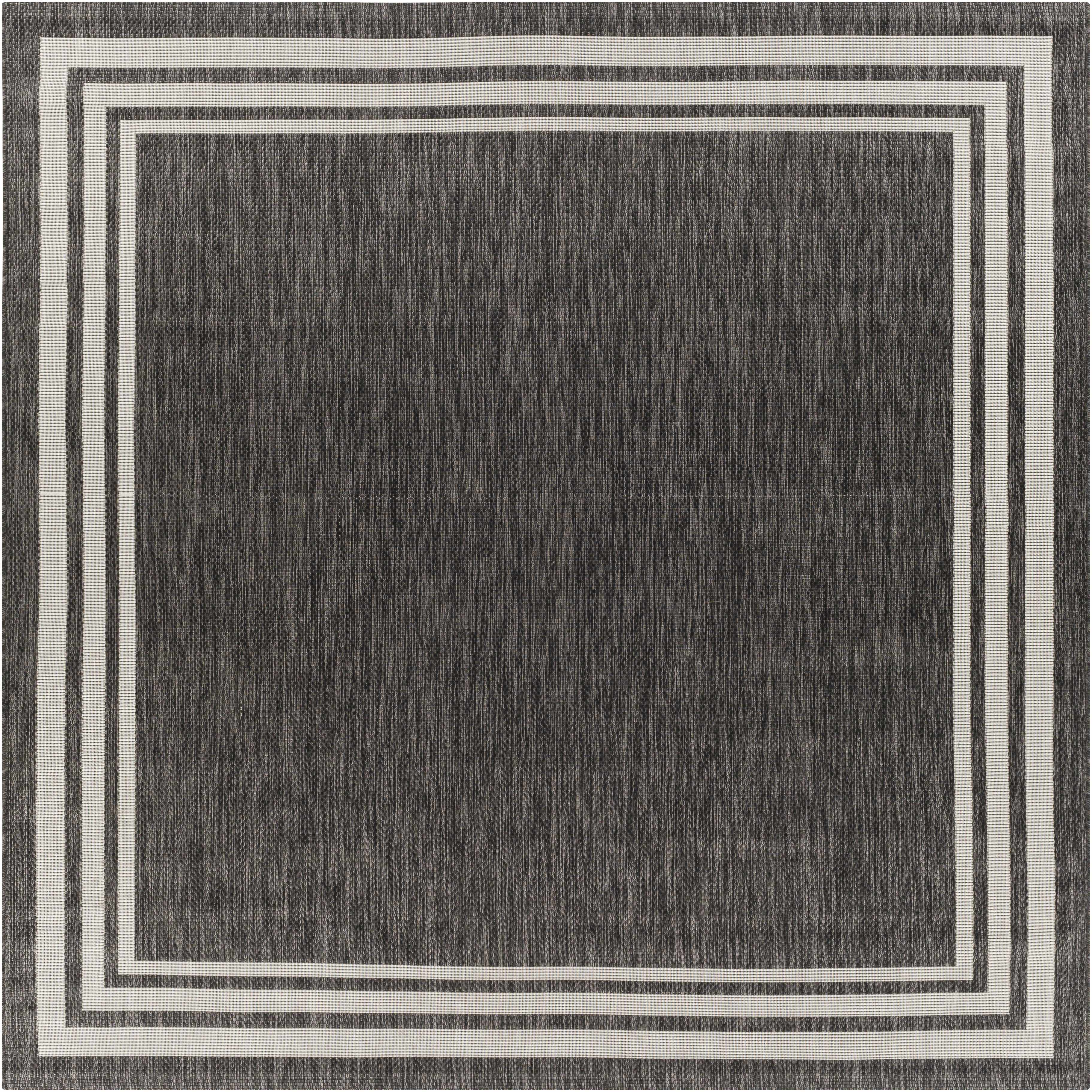Coonamble Bordered Antrasit Outdoor Rug