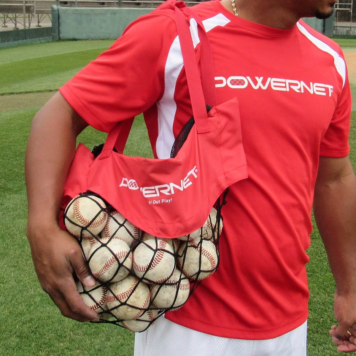 PowerNet Baseball Softball Zippered Removable Ball Caddy for Batting Practice by Jupiter Gear