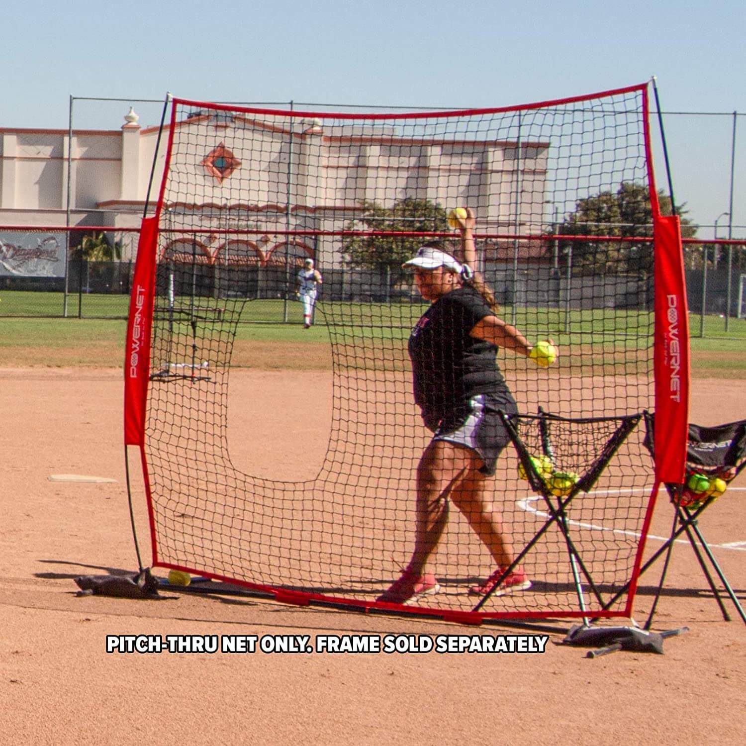 PowerNet 7x7 ft Pitch-Thru Pitching or Batting Screen for Softball (NET ONLY) by Jupiter Gear