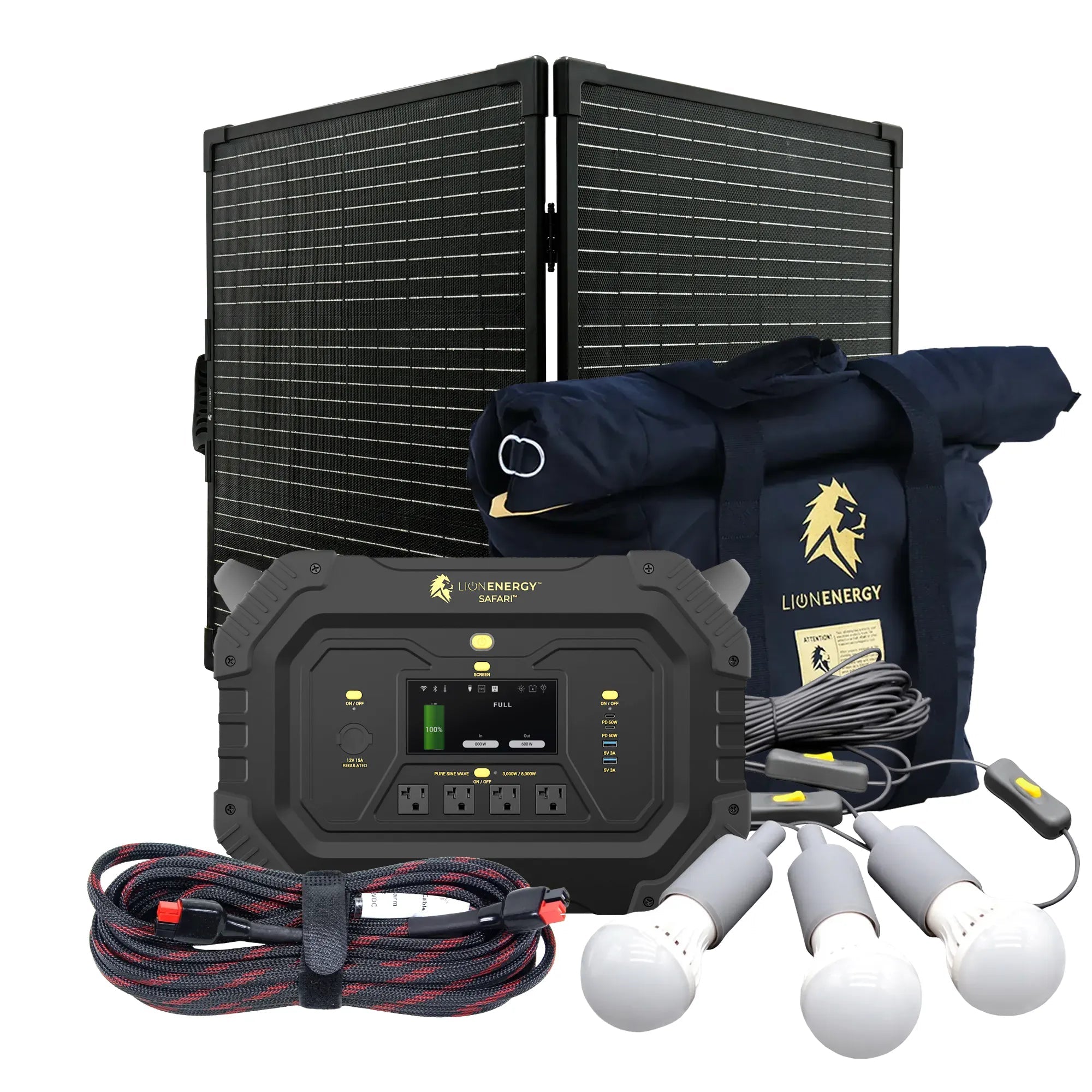 Lion Energy Safari - Portable Power Station Bundle