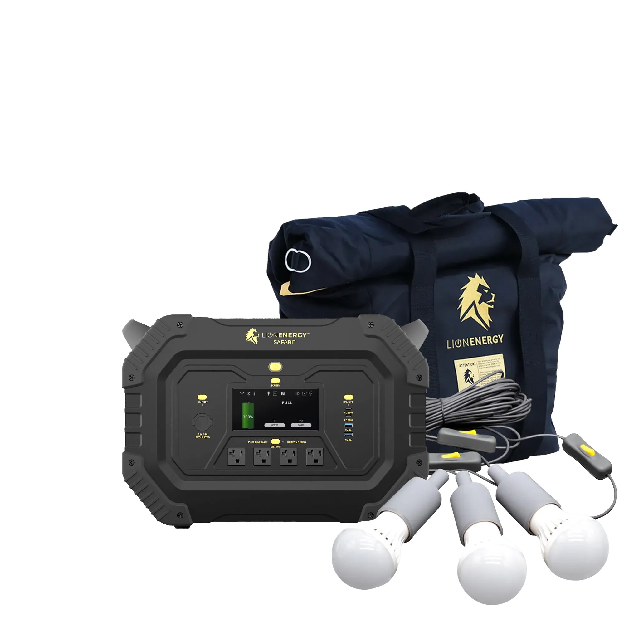 Lion Energy Safari - Portable Power Station Bundle