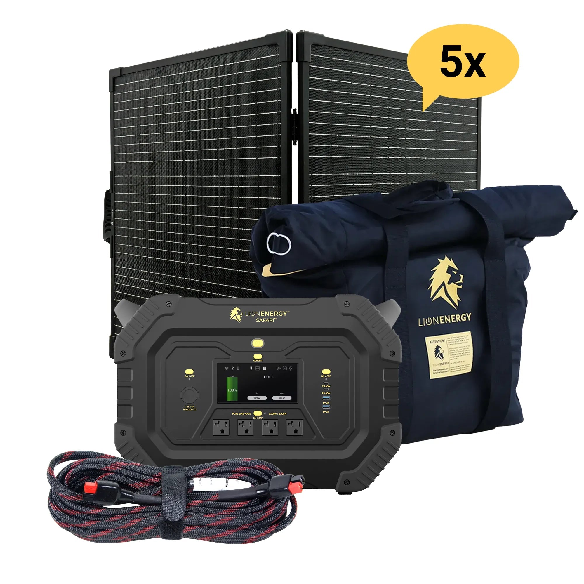 Lion Energy Safari - Portable Power Station Bundle