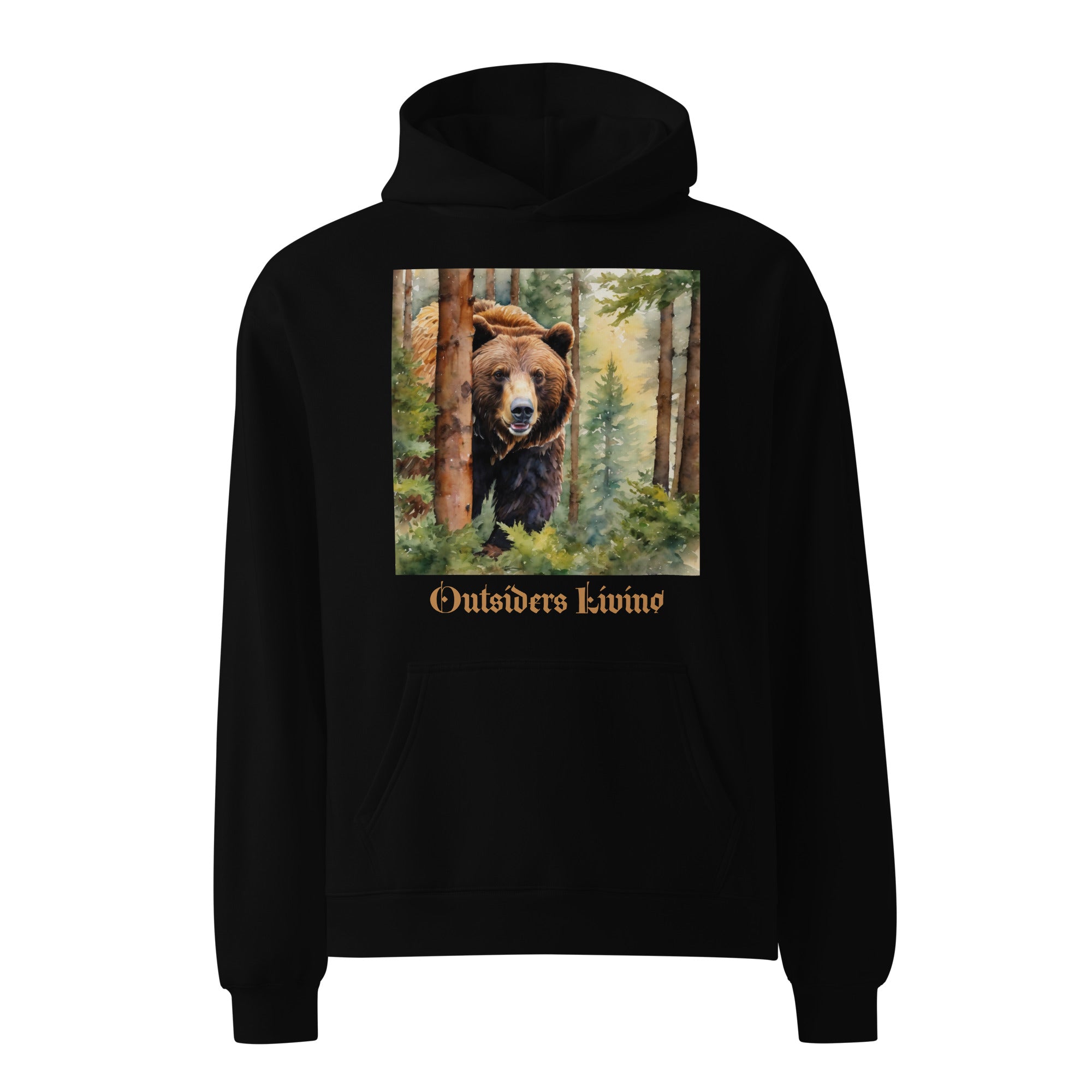 Outsiders Living Bear Water Color  Unisex Oversized Hoodie