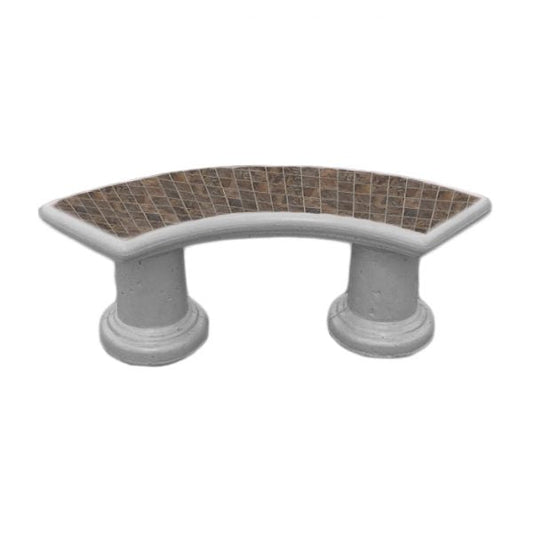 Tiled Classic Curved Series Concrete Bench