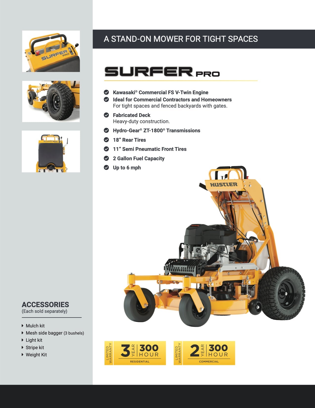 SCP- Hustler Surfer Pro 15HP Stand On Mower