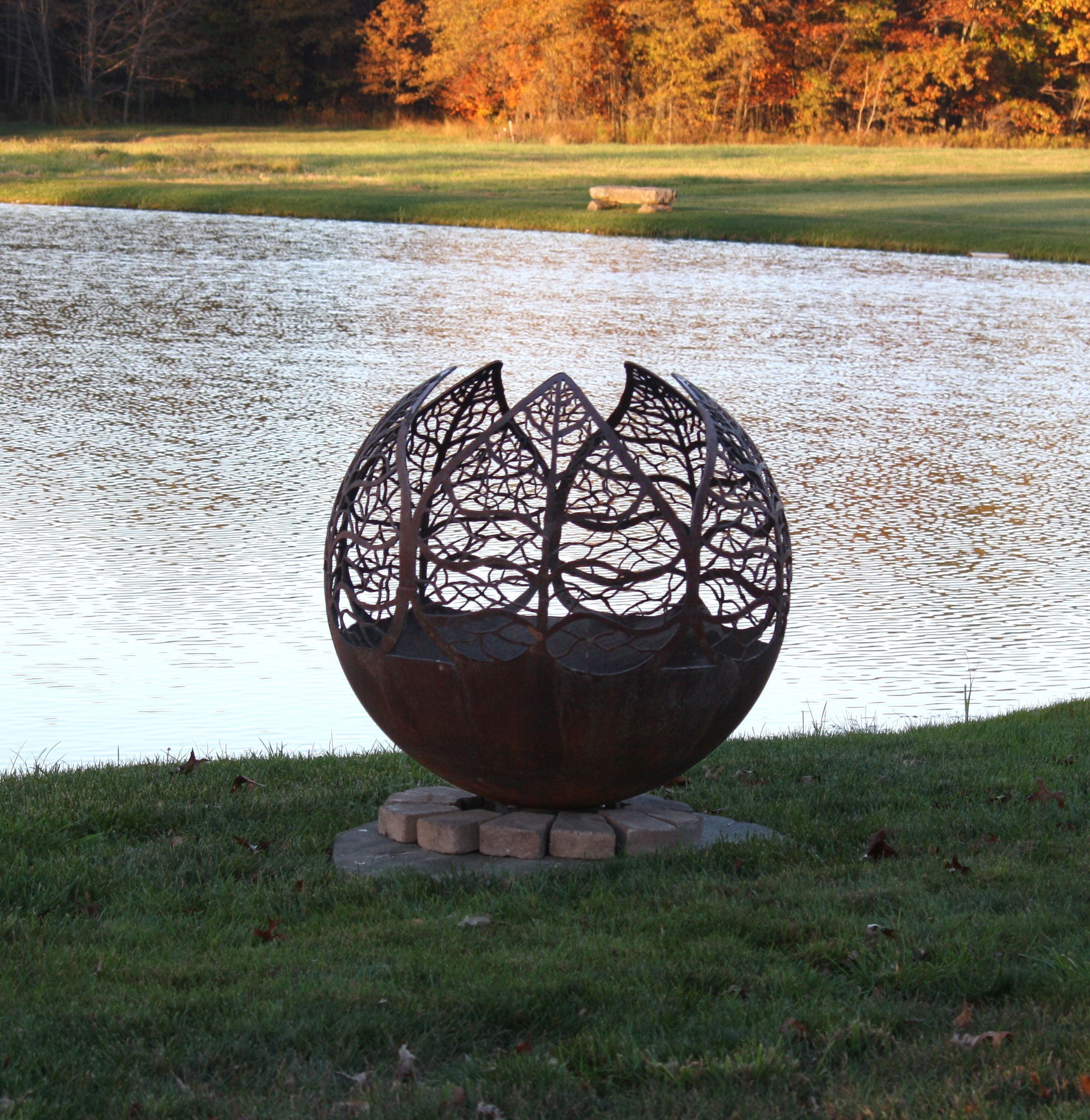 The Fire Pit Gallery Autumn Sunset – Leaf Fire Pit Sphere