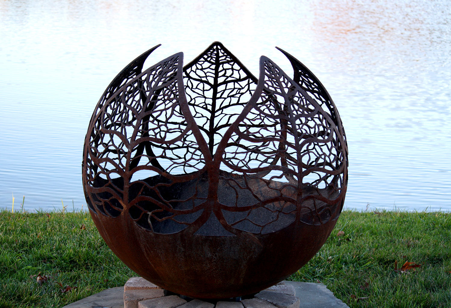 The Fire Pit Gallery Autumn Sunset – Leaf Fire Pit Sphere