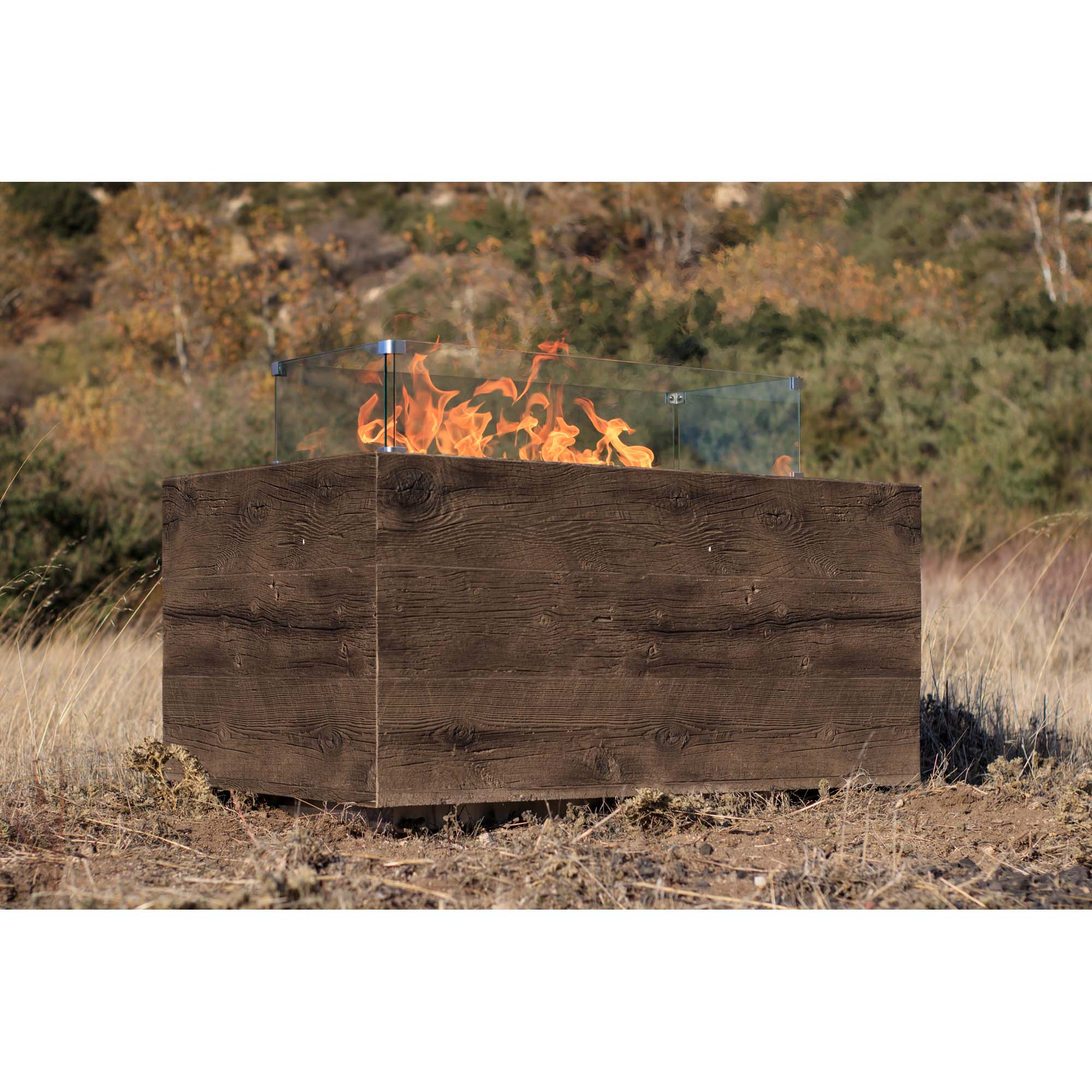 The Outdoor Plus Catalina Wood Grain Fire Pit