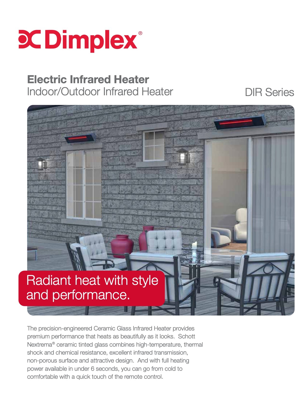 Dimplex Outdoor/Indoor Infared Heater 2200W X-DIR22A10GR