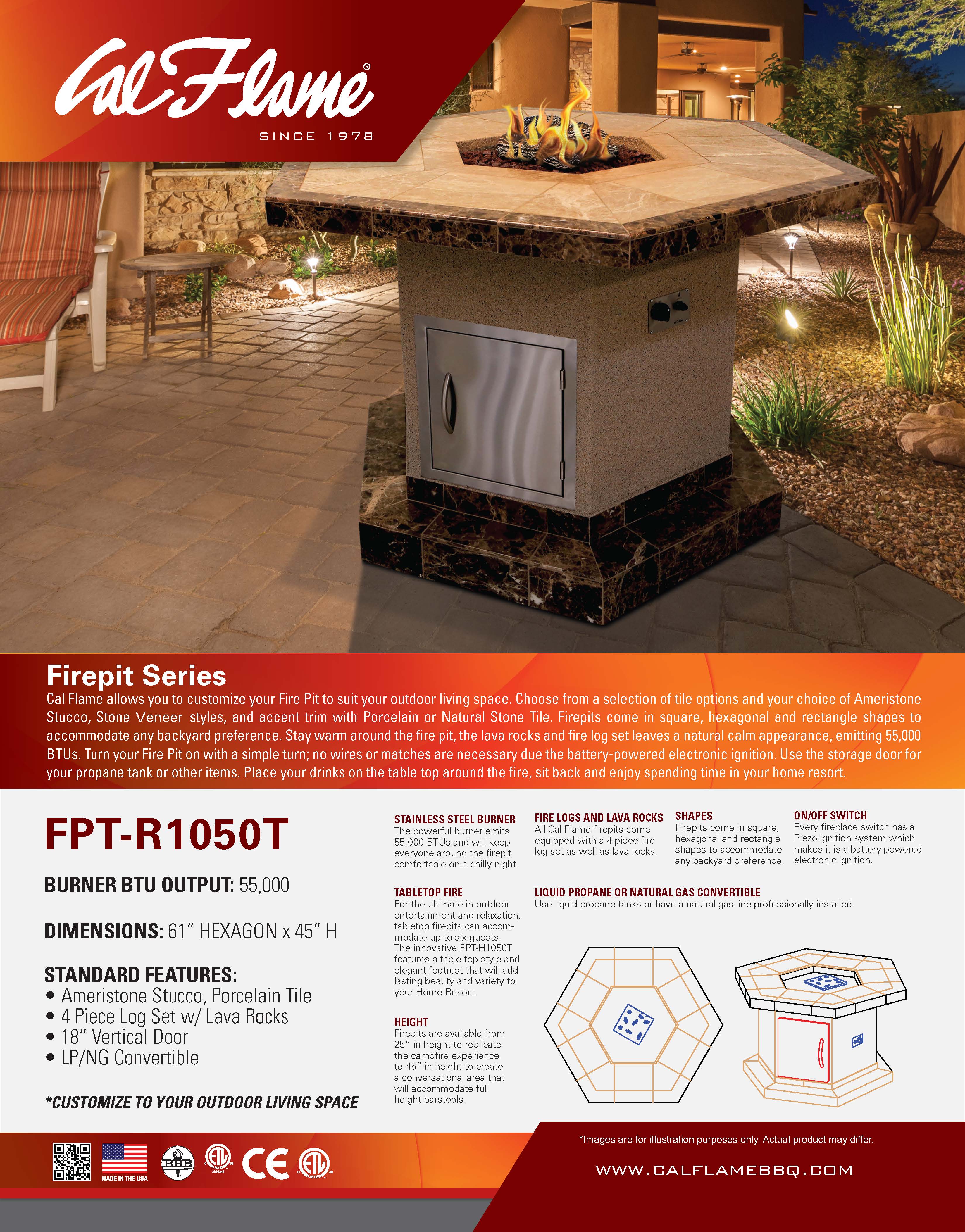 Cal Flame FPT-H1050T Fire Pit