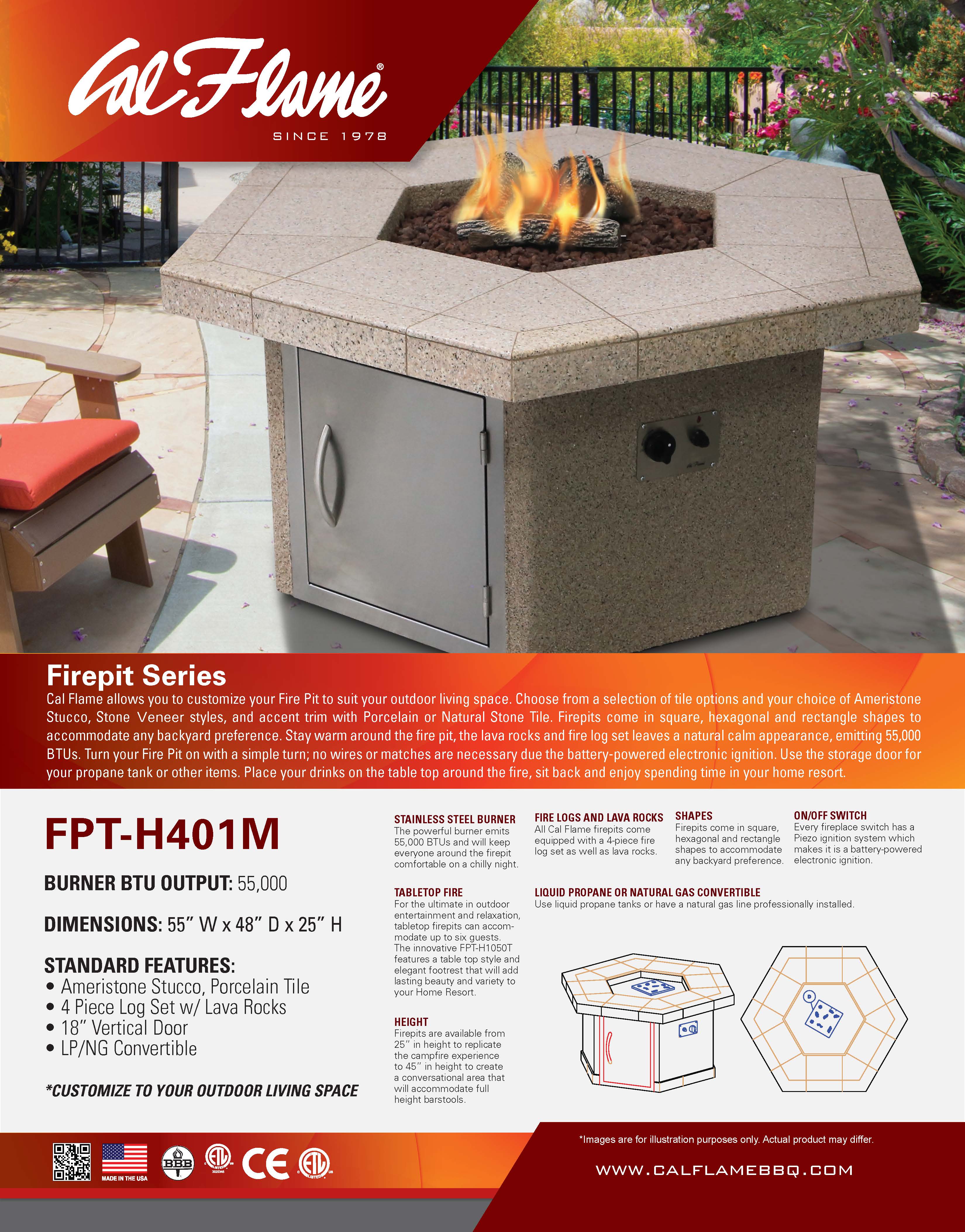 Cal Flame FPT-H401M Fire Pit