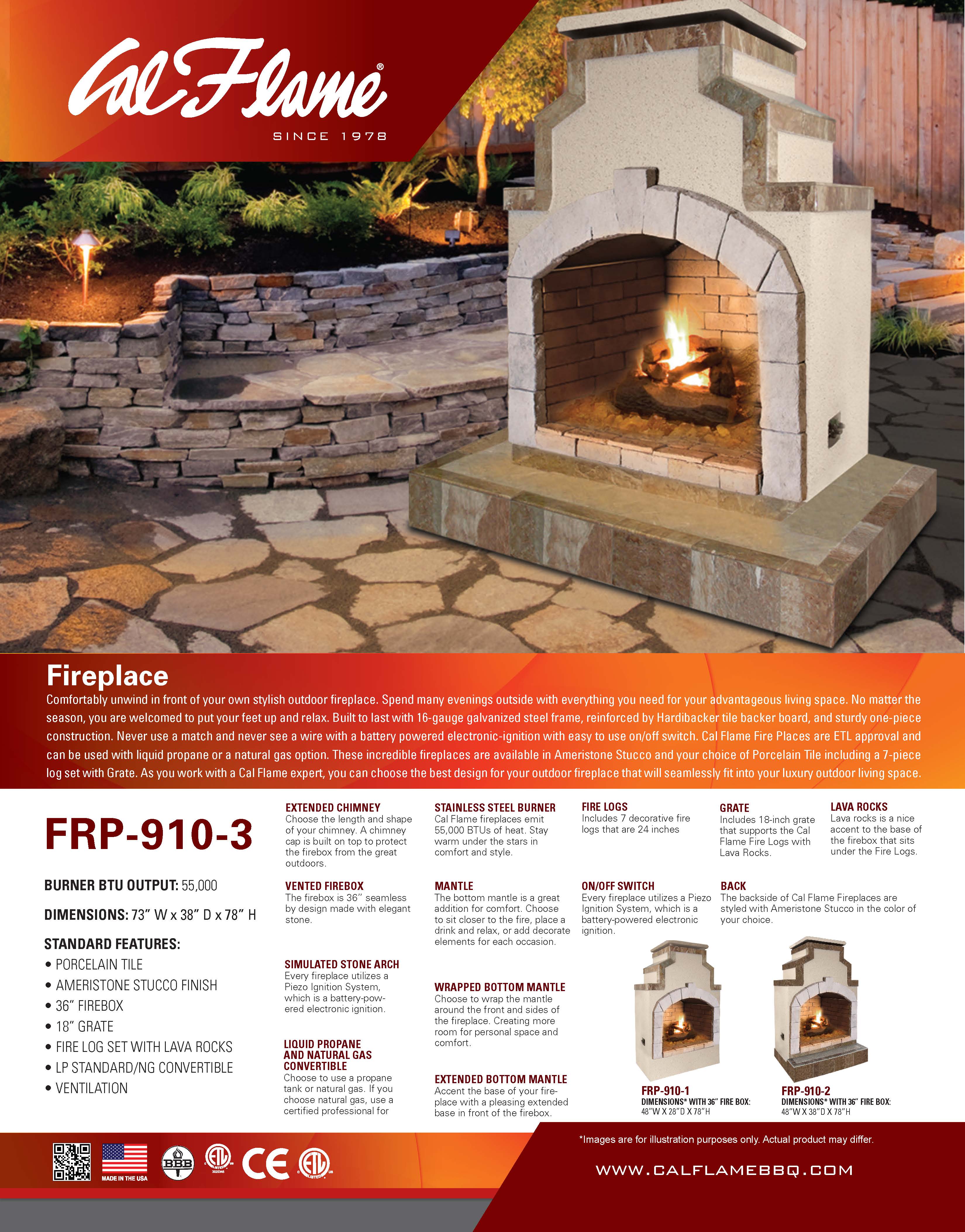 Cal Flame FRP-910-3 Fire Place