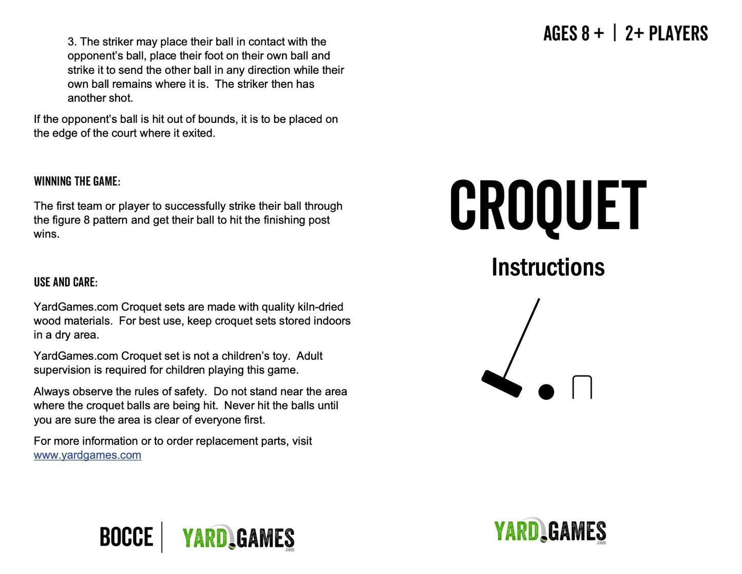 Yard Games Croquet 6 Player Set