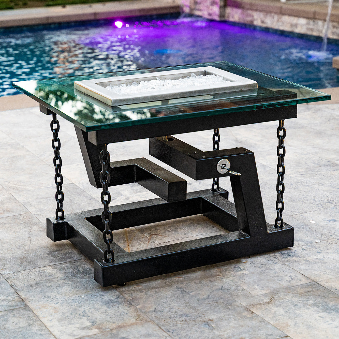 The Outdoor Plus Newton Powder Coated Fire Pit – Chain Support