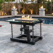 The Outdoor Plus Newton Powder Coated Fire Pit – Chain Support