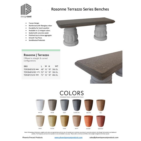 Terrazzo Series Concrete Bench