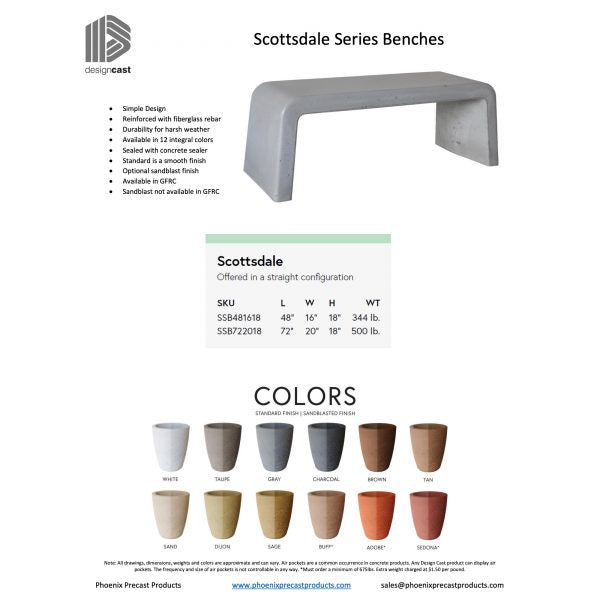 Scottsdale Series Concrete Bench