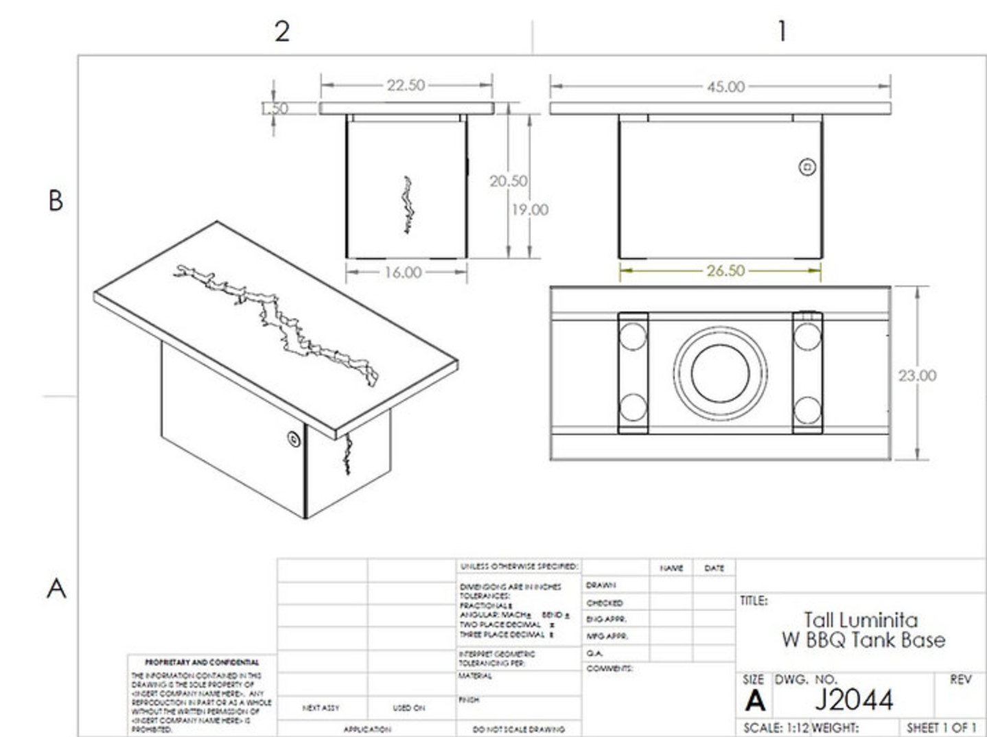 J2 Design The Luminita Tall Fire Table