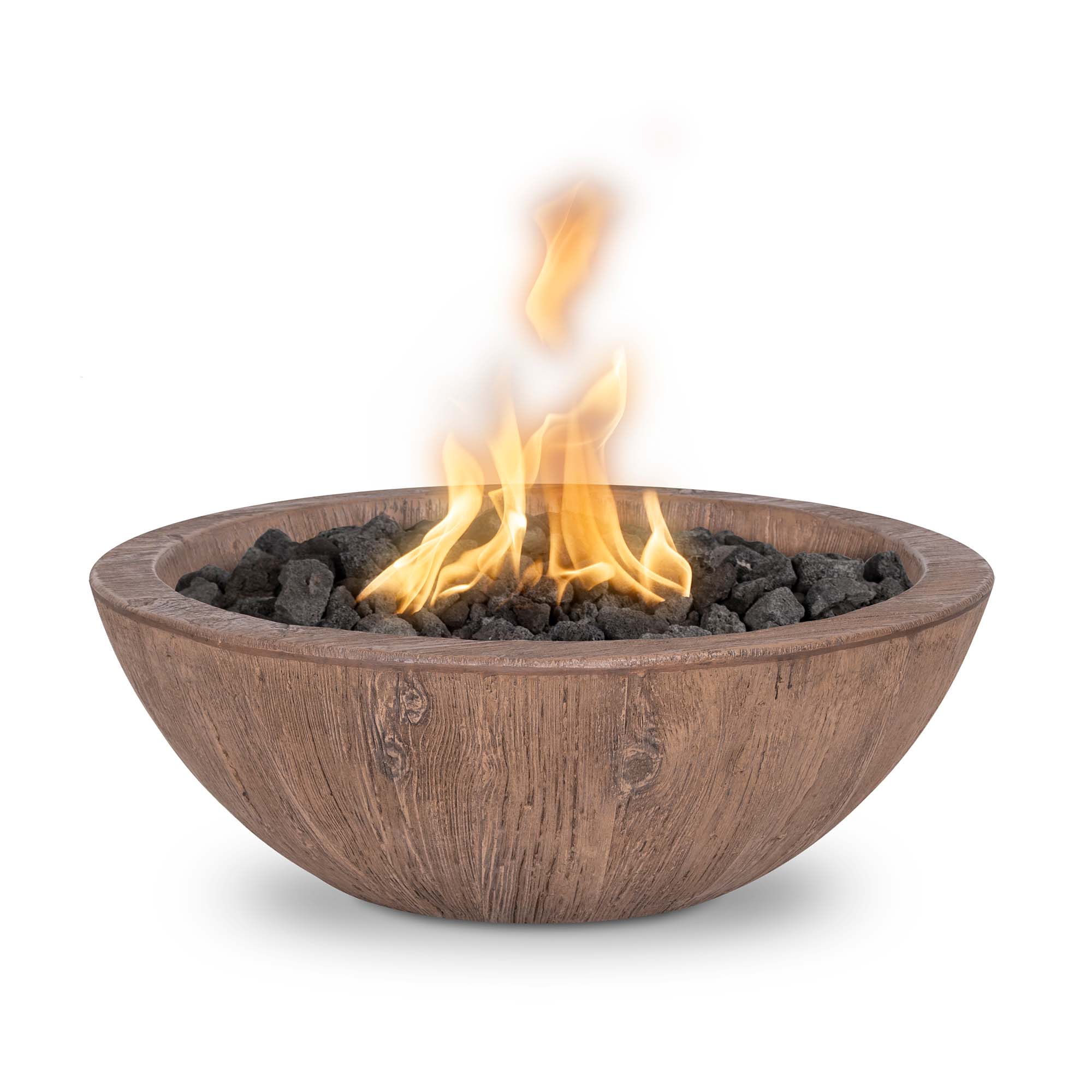 The Outdoor Plus Sedona Fire Bowl Wood Grain Concrete