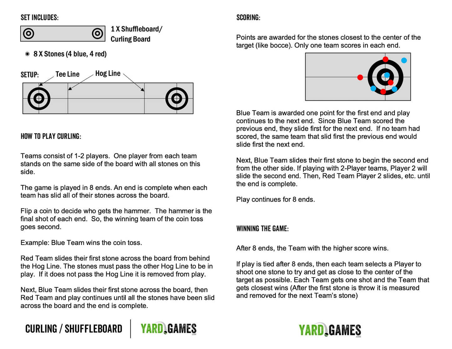 Yard Games Curling & Shuffleboard 2 in 1