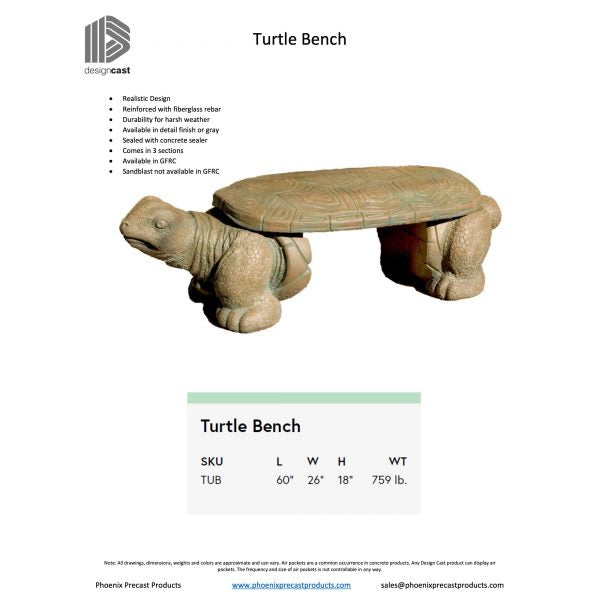 Turtle Concrete Bench