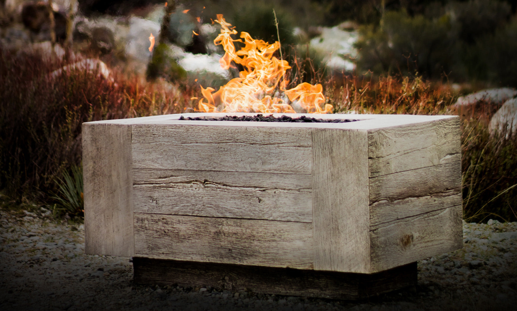 The Outdoor Plus Catalina Wood Grain Fire Pit
