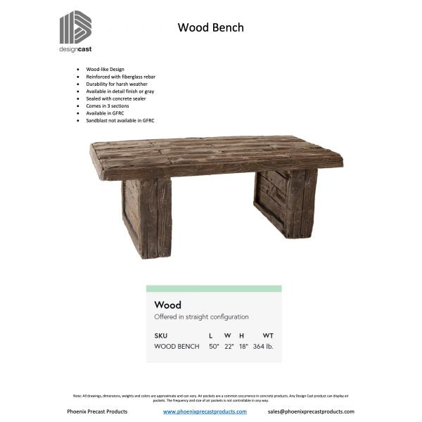 Wood Concrete Bench