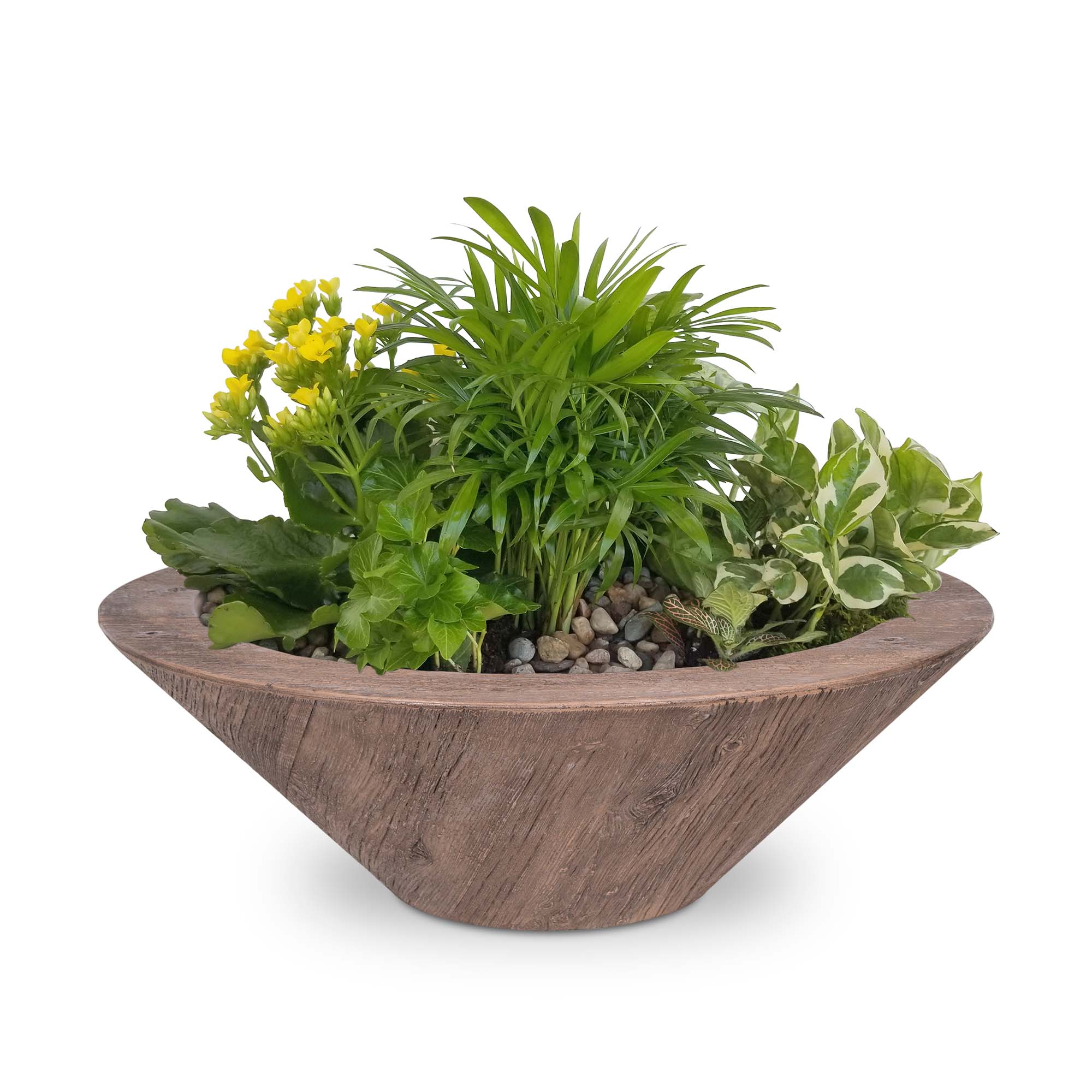 The Outdoor Plus Cazo Wood Grain Planter Bowl