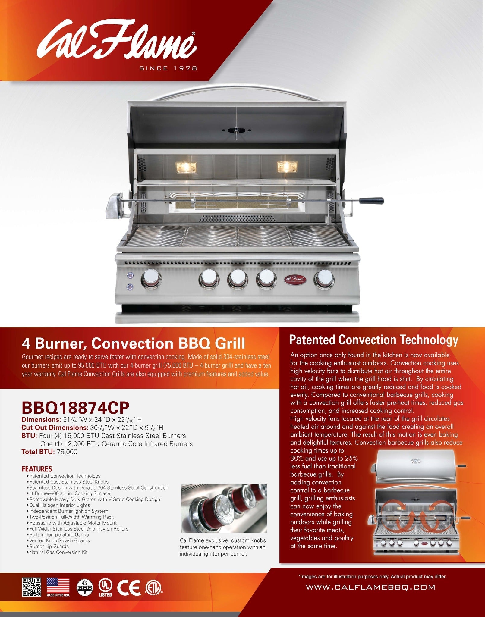 Cal Flame Convection 4 Burner Grill