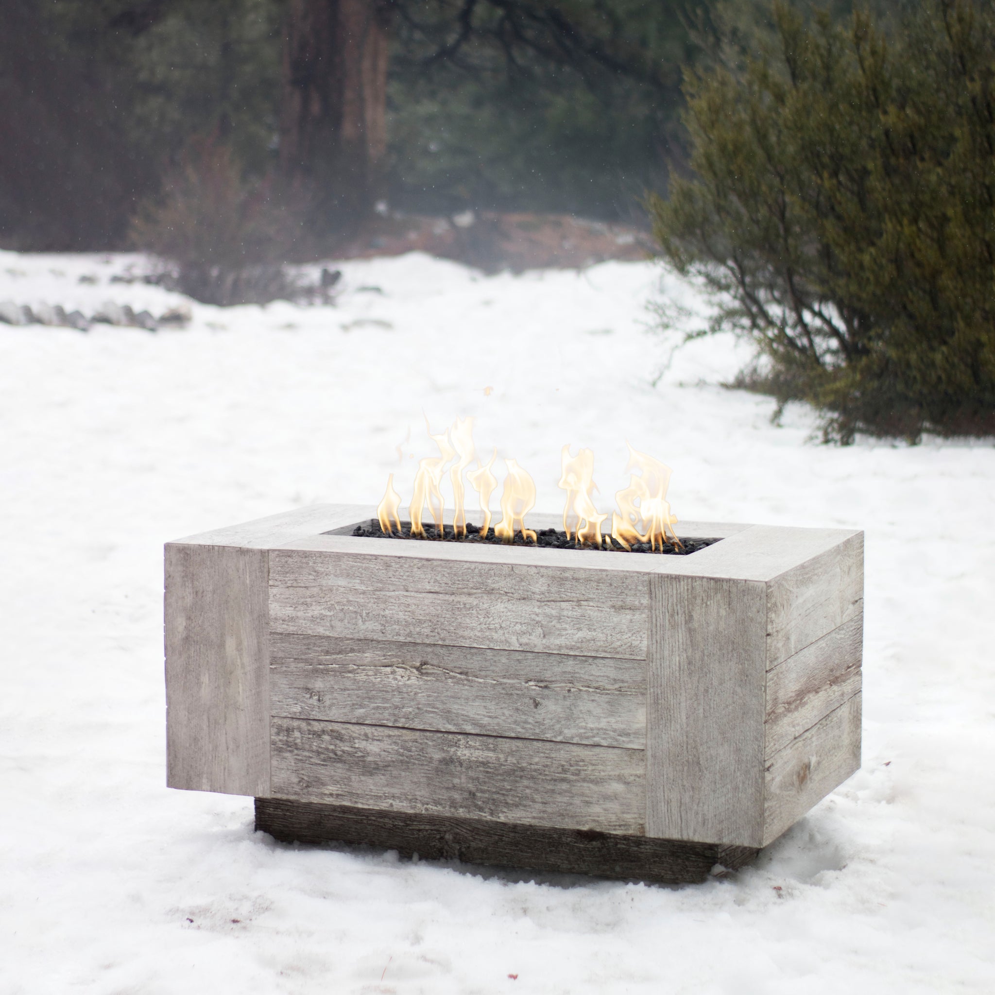 The Outdoor Plus Catalina Wood Grain Fire Pit