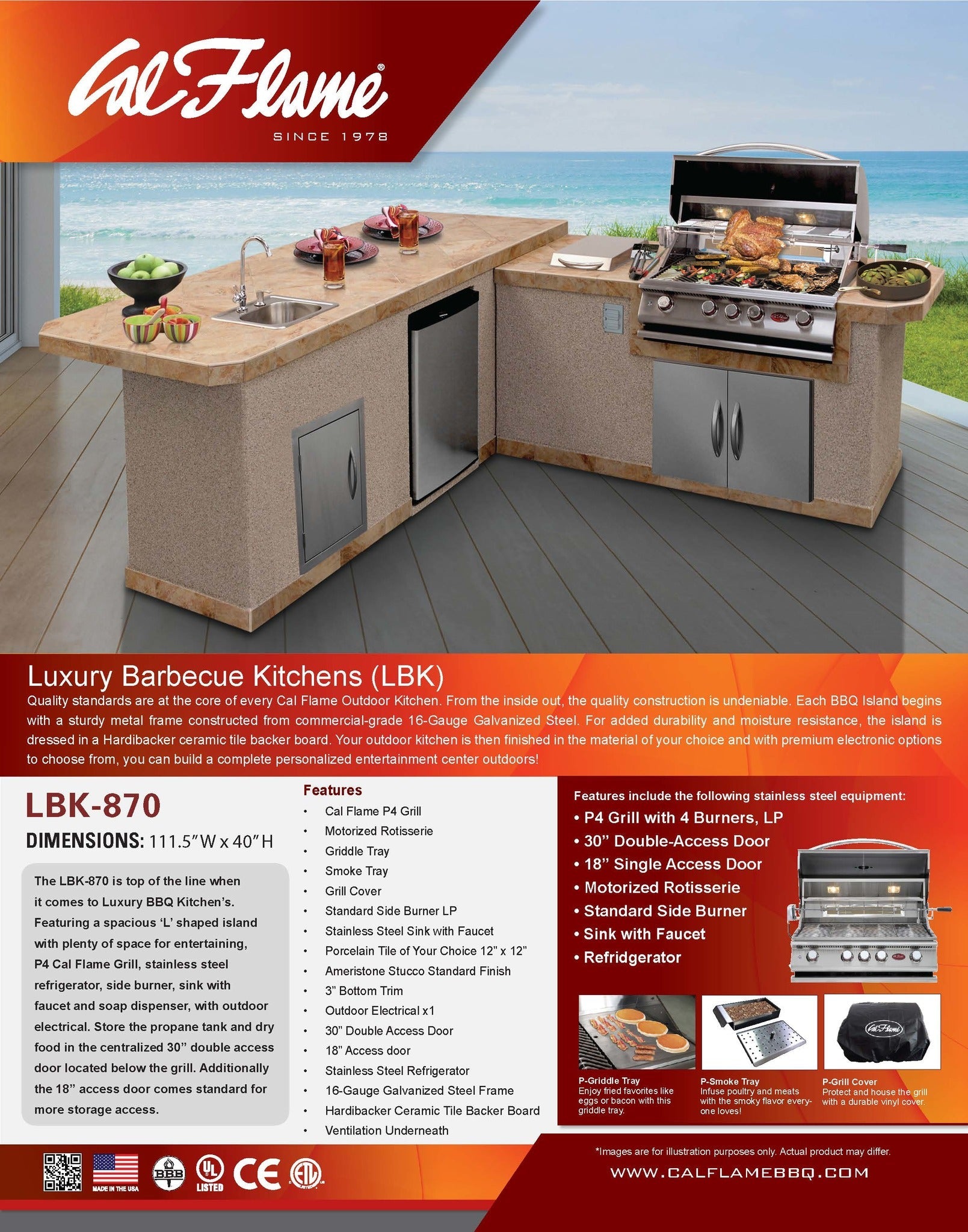 Cal Flame LBK-870 R/L BBQ Island
