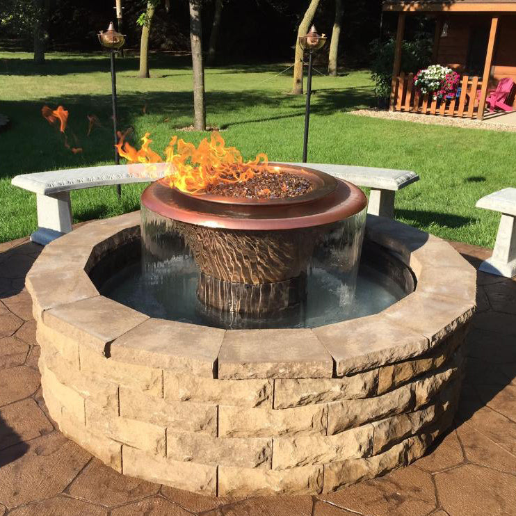 The Outdoor Plus 60″ Round Olympian 360° Spill Fire & Water Fountain
