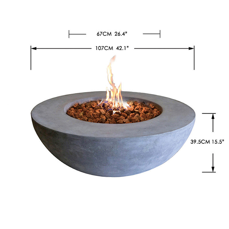 Elementi Lunar Bowl Fire Table LP Gas