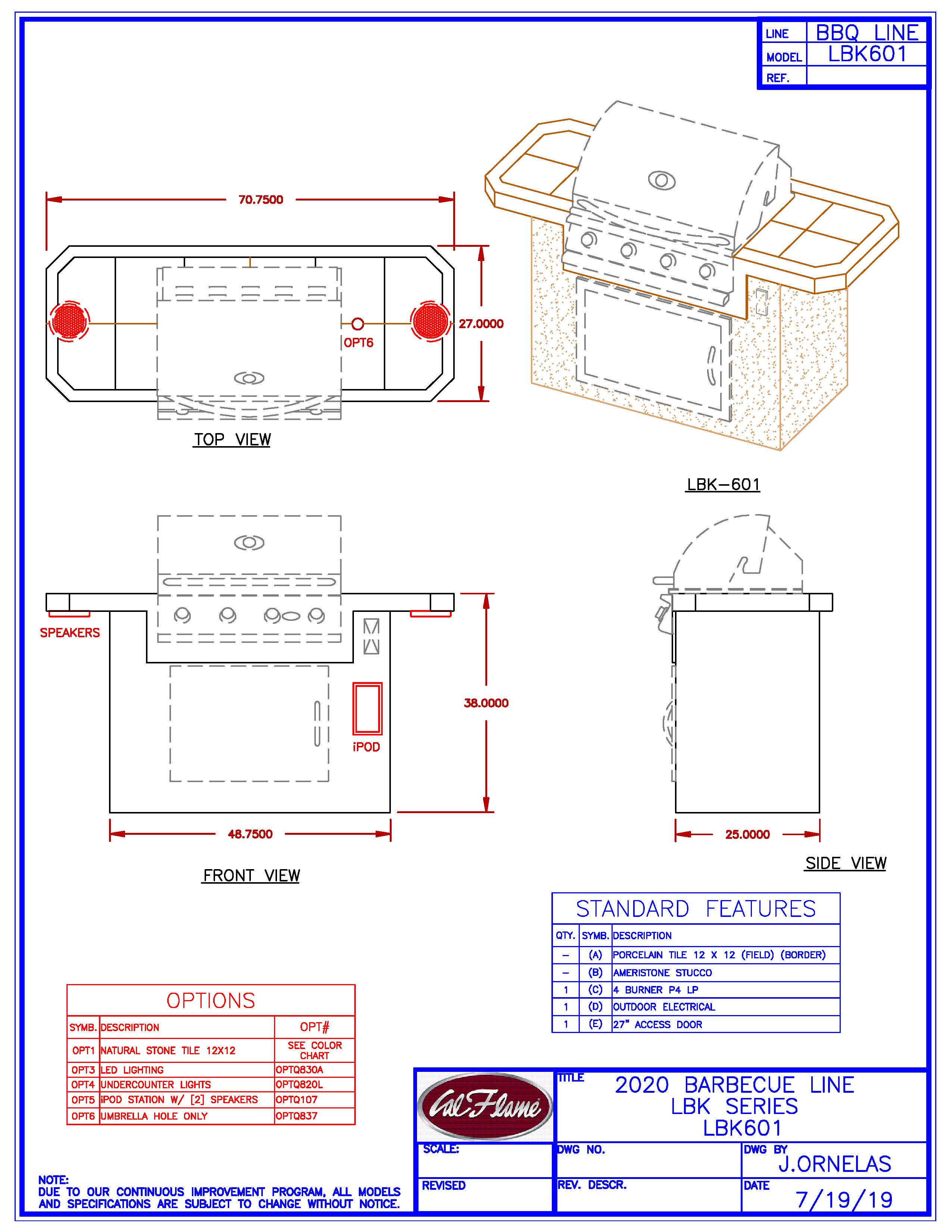 Cal Flame LBK-601 BBQ Island